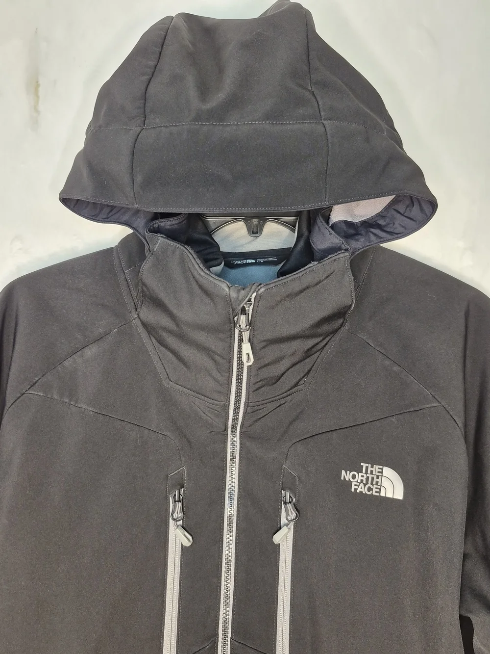 The North Face WindWall Double Lined Hooded Softshell Jacket Black Mens Large